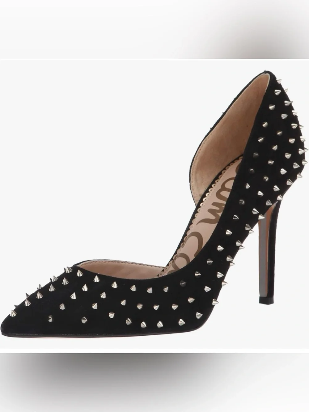 $149 Sam Edelman Haddlee d’orsay stud heel shoes 10 punk pump leather black
